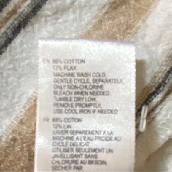 RD Style Cotton Flax Striped Crop Cami w/ Buttons - Picture 8 of 8